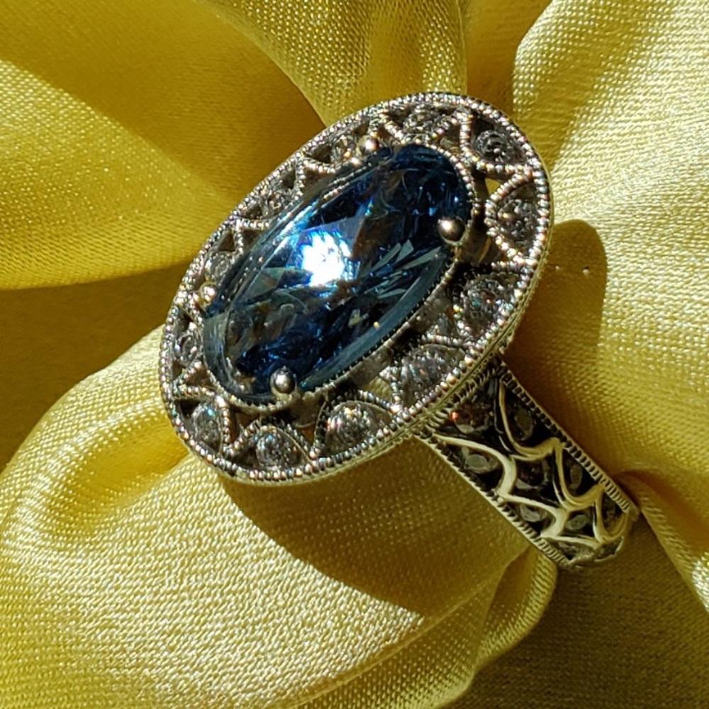 Beautiful Tacori Blue Topaz Diamonique